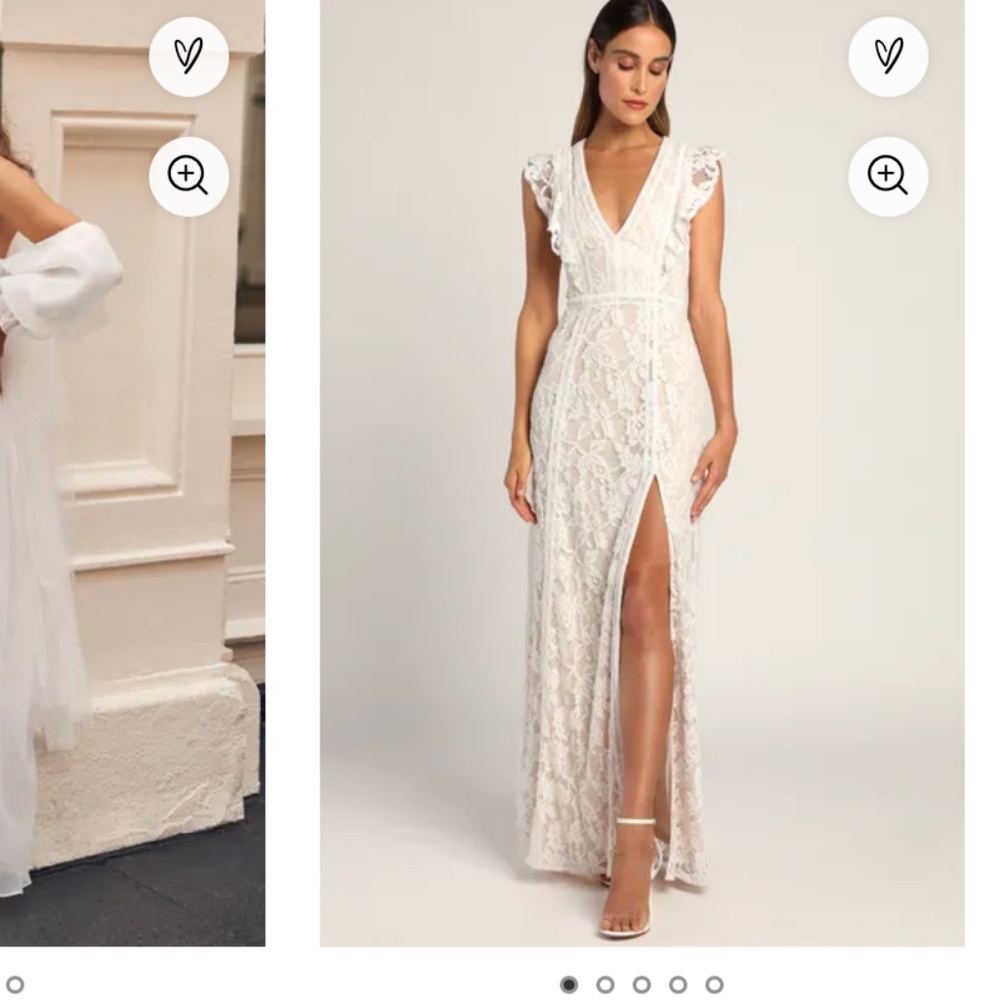 New: Size Medium Lulus This Moment in Time Lace Ruffled Wedding Dress